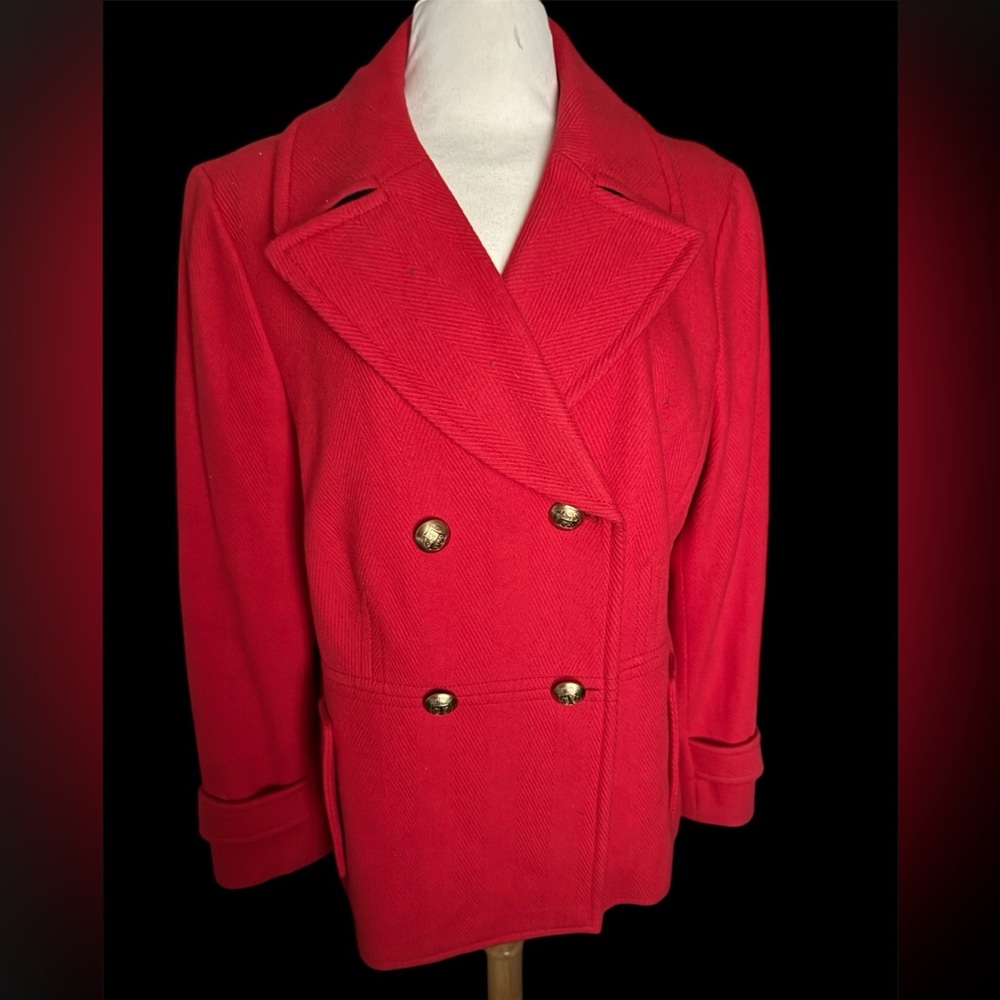 Beautiful red mid-weight Talbots jacket. Exceptional Used Condition, size 16.